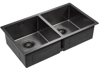 Мойка кухонная Paulmark Dopplet PM507844-GM воронёная сталь